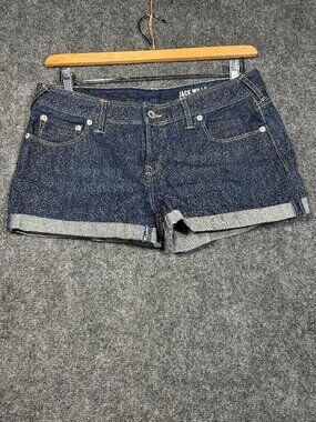 Jack Wills Shorts  Womens 12 Denim Jean Dark Wash Cuffed Cotton Stretch